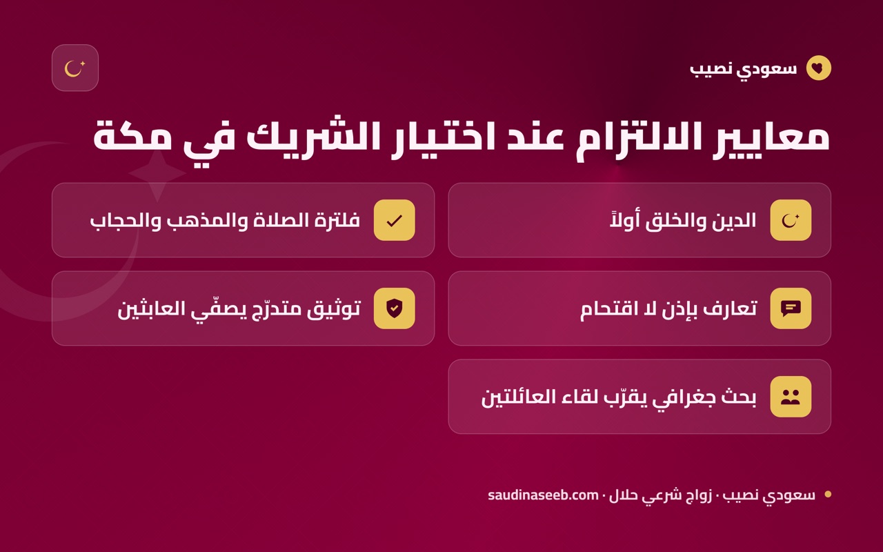 معايير الالتزام عند اختيار الشريك في مكة