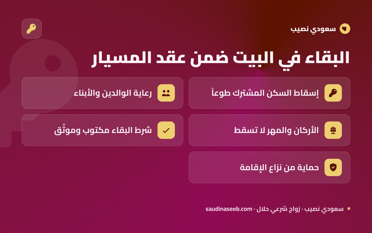 البقاء في البيت ضمن عقد المسيار
