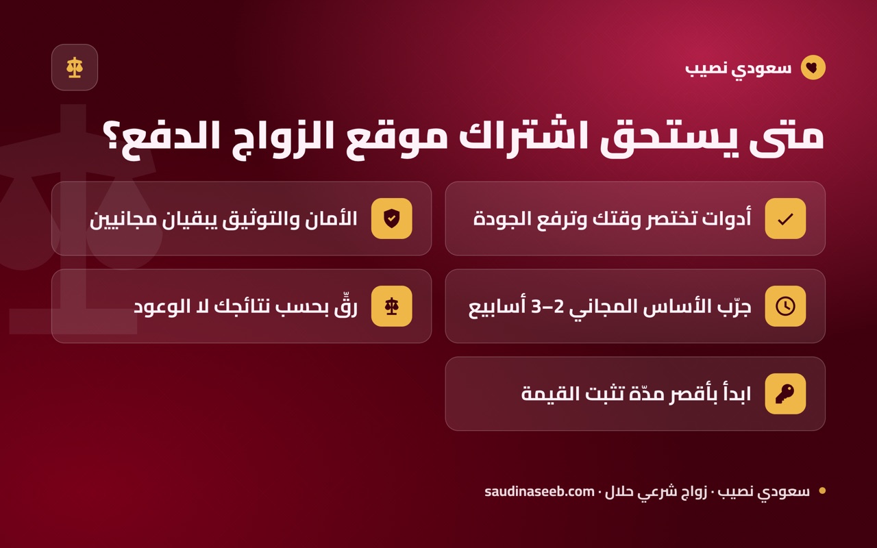 متى يستحق اشتراك موقع الزواج الدفع؟