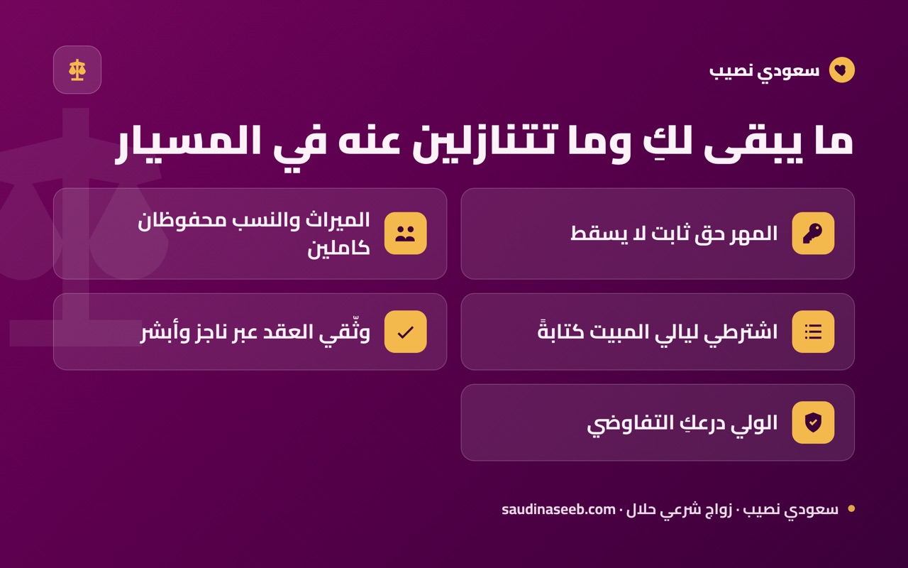 ما يبقى لكِ وما تتنازلين عنه في المسيار