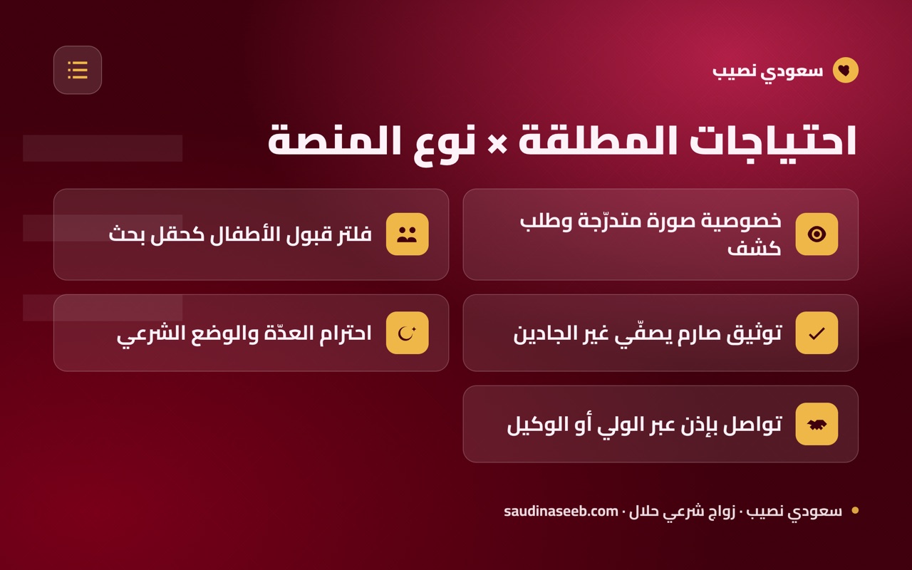 احتياجات المطلقة × نوع المنصة