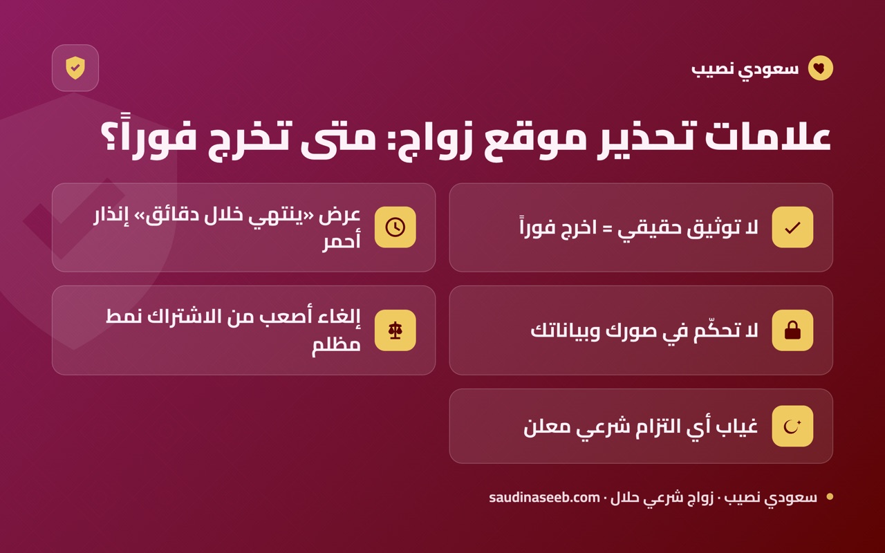 علامات تحذير موقع زواج: متى تخرج فوراً؟