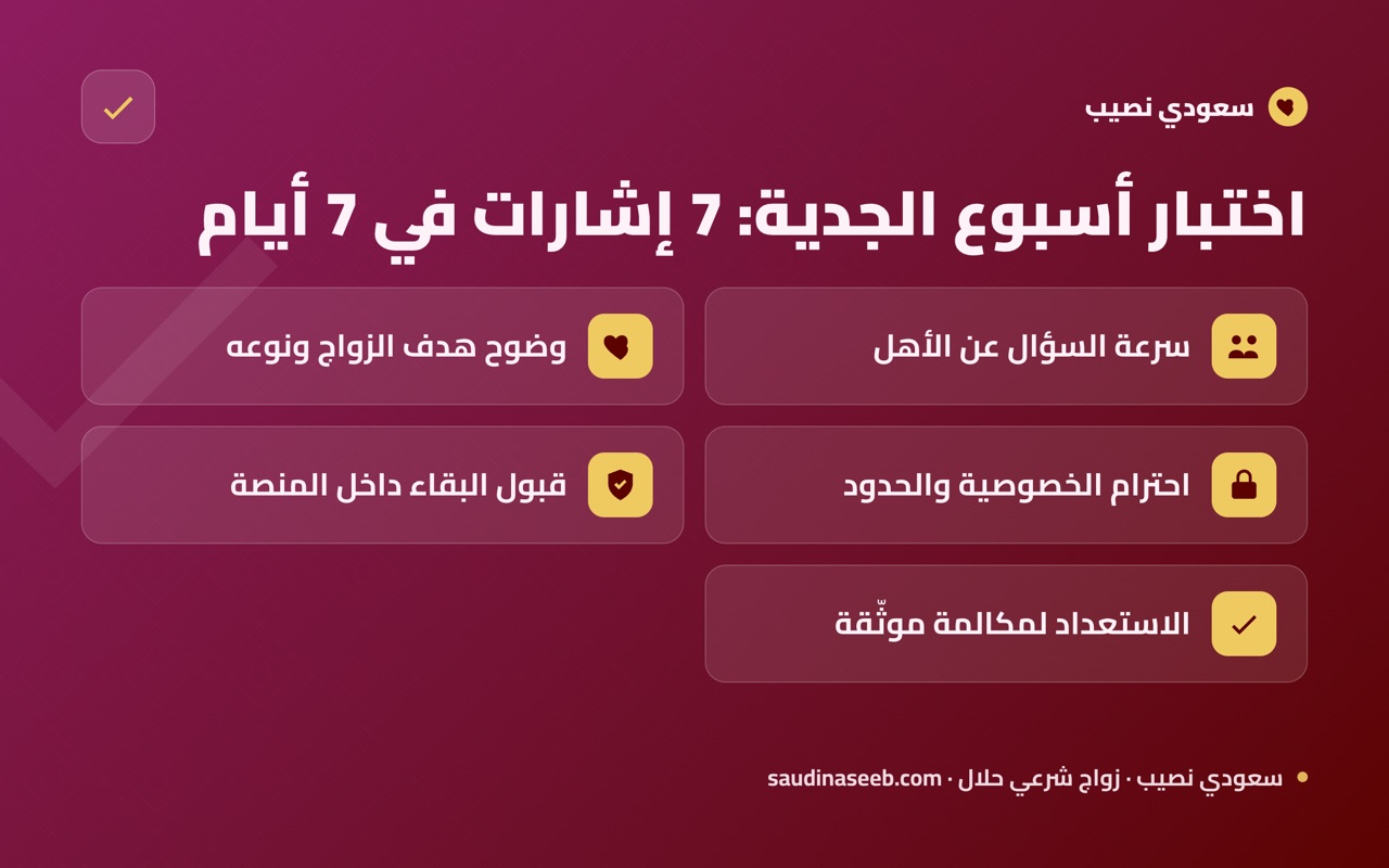 اختبار أسبوع الجدية: 7 إشارات في 7 أيام