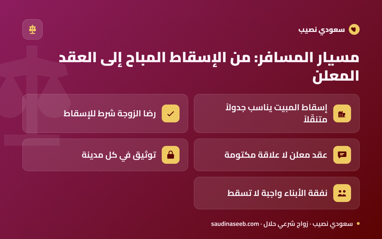 مسيار المسافر: من الإسقاط المباح إلى العقد المعلن