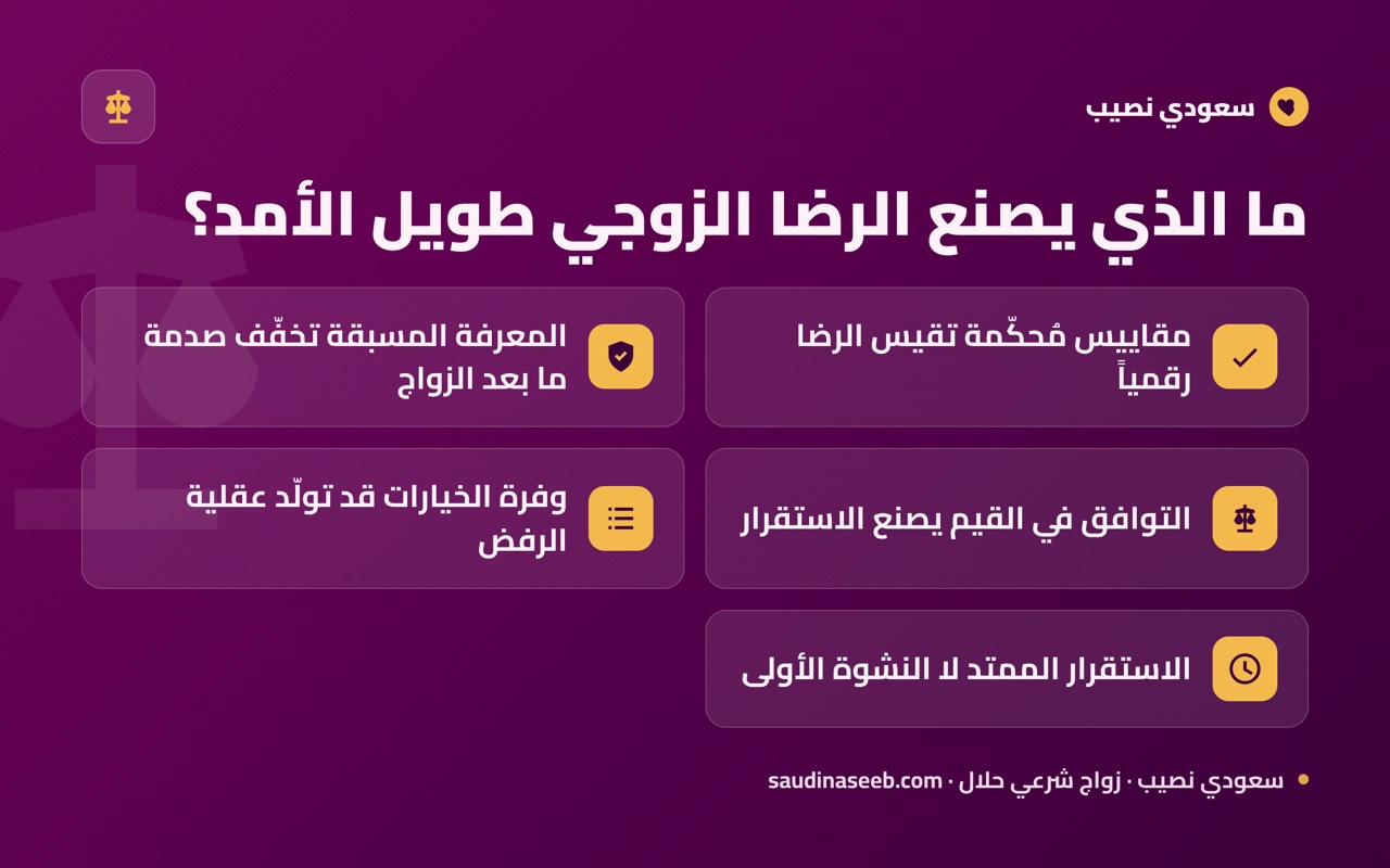 ما الذي يصنع الرضا الزوجي طويل الأمد؟