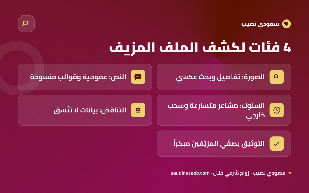 4 فئات لكشف الملف المزيف