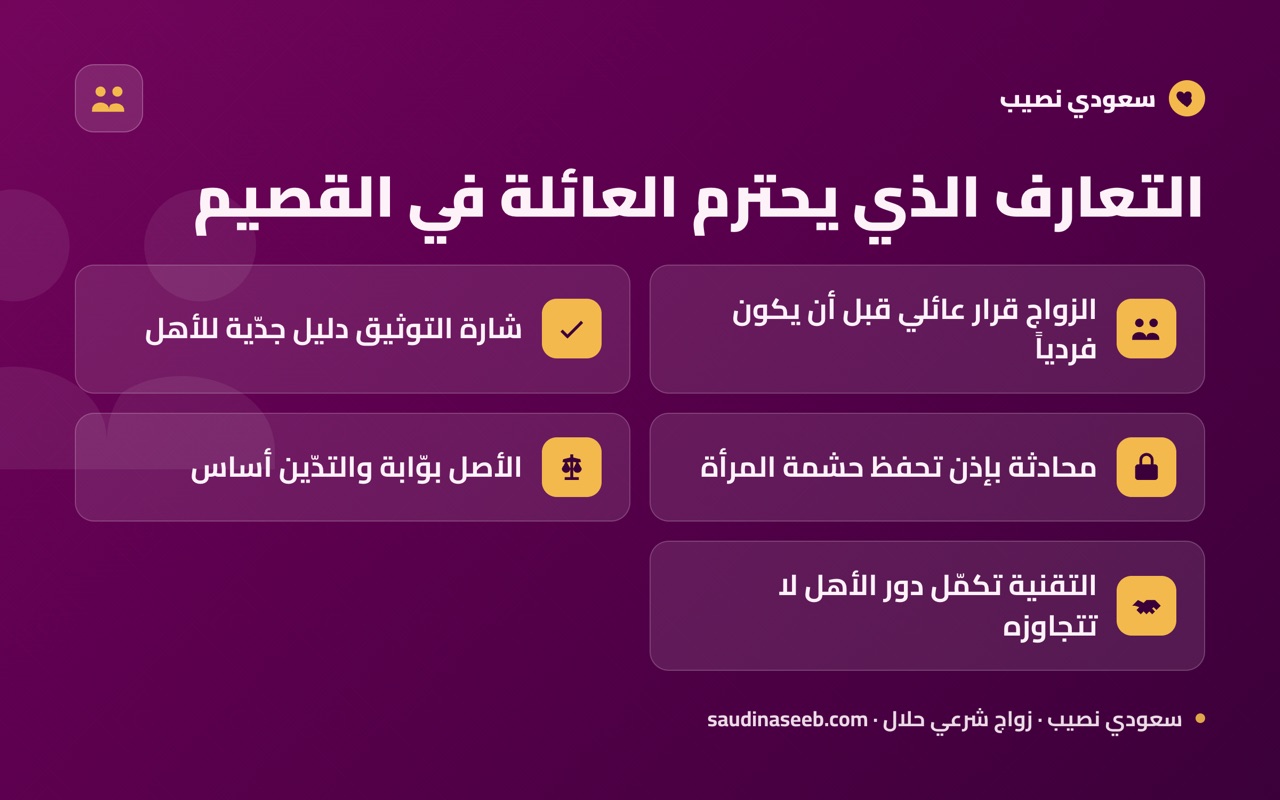 التعارف الذي يحترم العائلة في القصيم