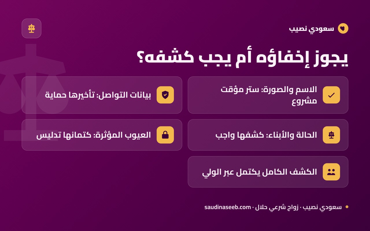 يجوز إخفاؤه أم يجب كشفه؟