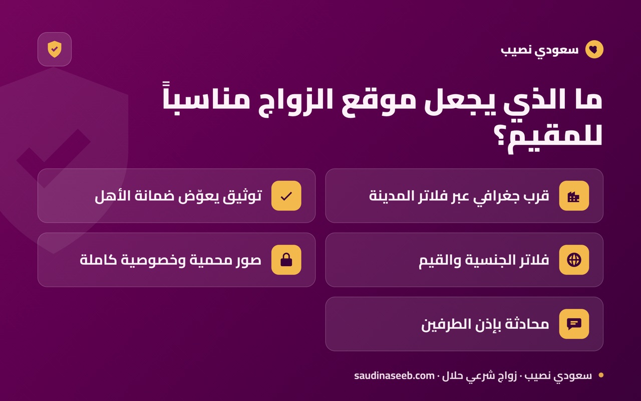 ما الذي يجعل موقع الزواج مناسباً للمقيم؟