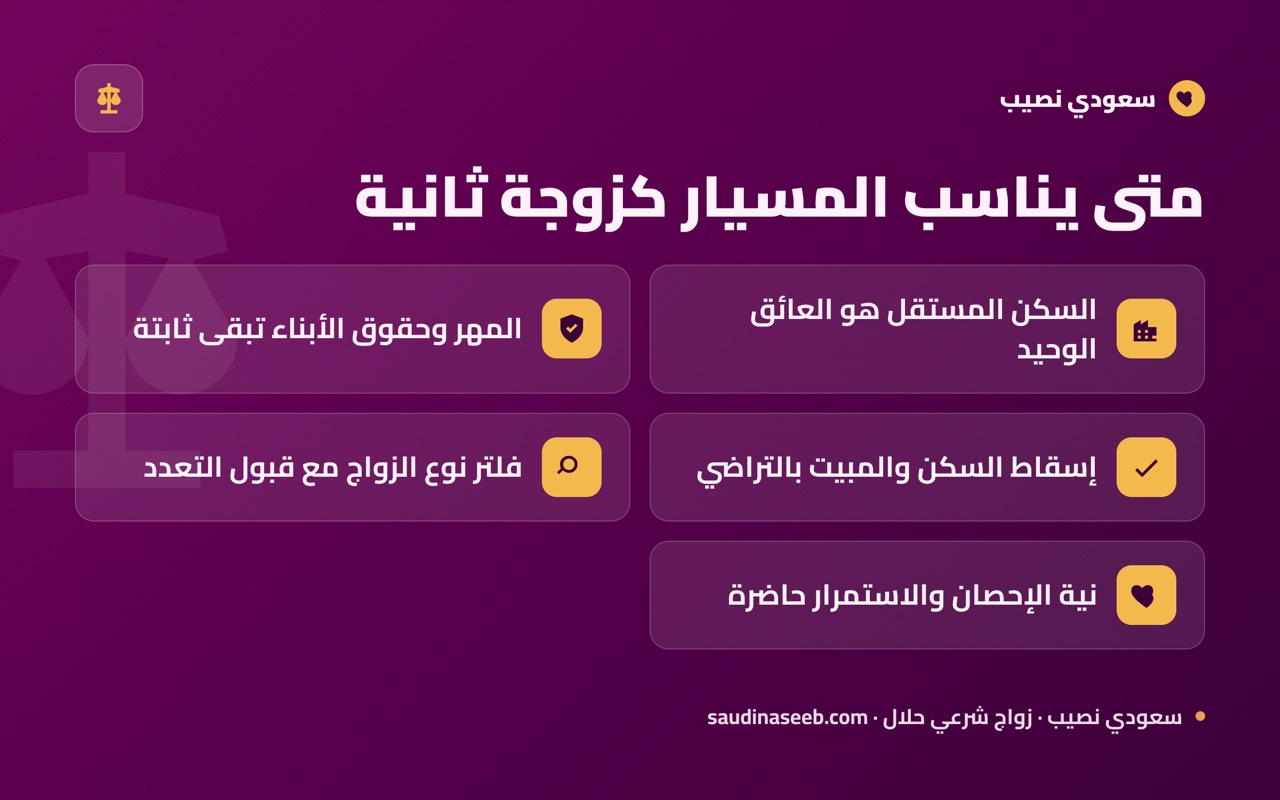 متى يناسب المسيار كزوجة ثانية