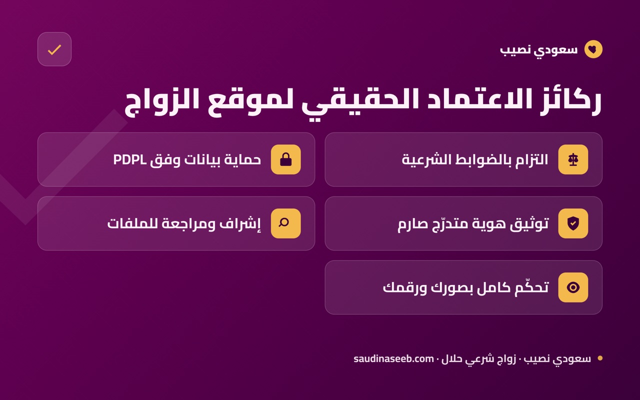 ركائز الاعتماد الحقيقي لموقع الزواج