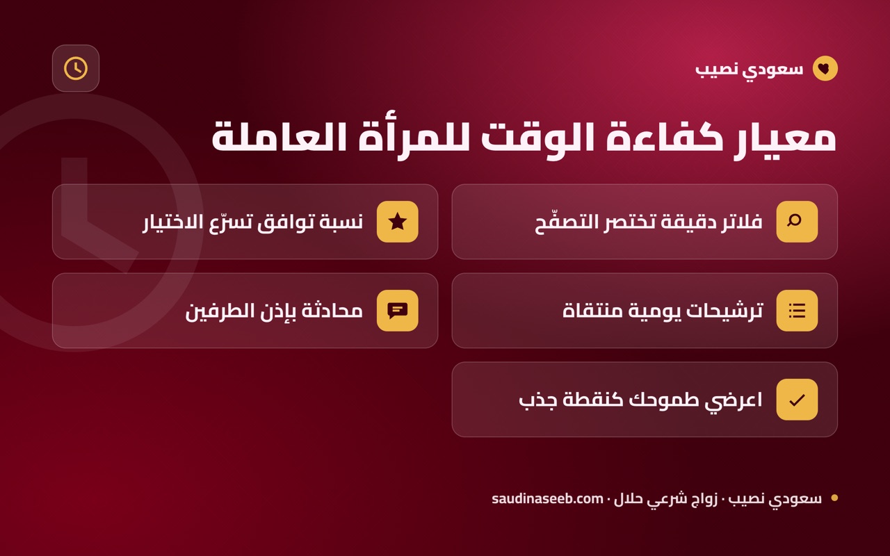 معيار كفاءة الوقت للمرأة العاملة