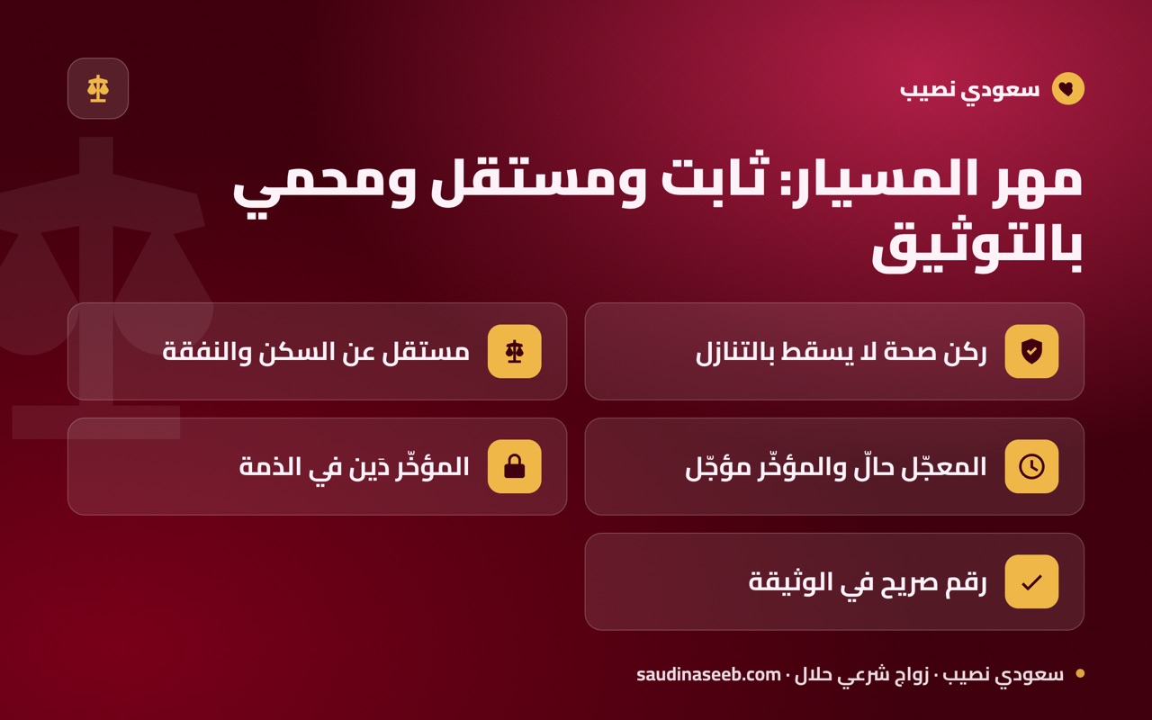مهر المسيار: ثابت ومستقل ومحمي بالتوثيق