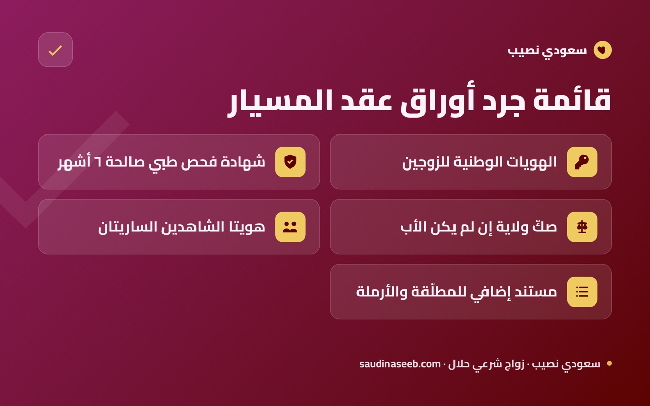 قائمة جرد أوراق عقد المسيار