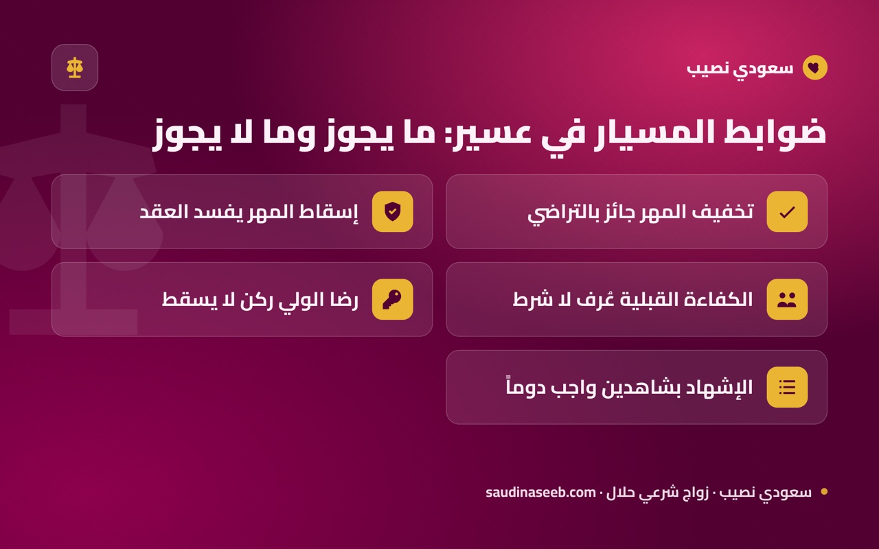 ضوابط المسيار في عسير: ما يجوز وما لا يجوز