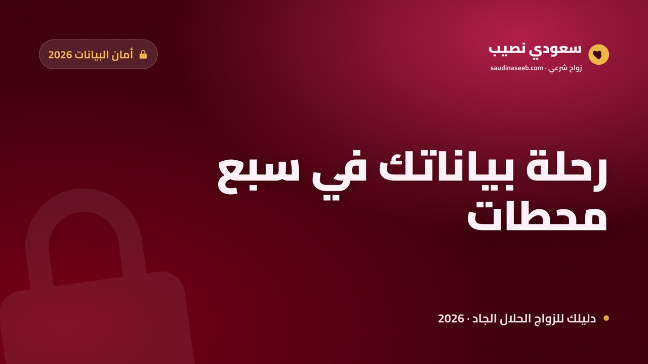 هل بياناتي آمنة في مواقع الزواج؟ رحلة بياناتك من التسجيل حتى الحذف في 2026